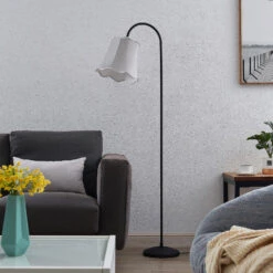 Lucande Binta Stoffstehleuchte, Vintage Silbergrau 12 Lucande Binta Stoffstehleuchte, Vintage Silbergrau -Lucande 9639445 1