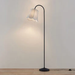 Lucande Binta Stoffstehleuchte, Vintage Silbergrau 15 Lucande Binta Stoffstehleuchte, Vintage Silbergrau -Lucande 9639445 4