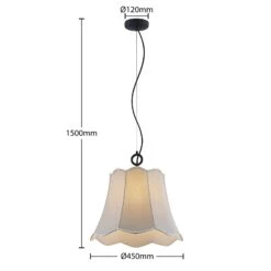 Lucande Binta Hängelampe, Einflammig, Silbergrau -Lucande 9639451 4