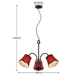 Lucande Binta Hängelampe, Dreiflammig, Rostrot 14 Lucande Binta Hängelampe, Dreiflammig, Rostrot -Lucande 9639459 3