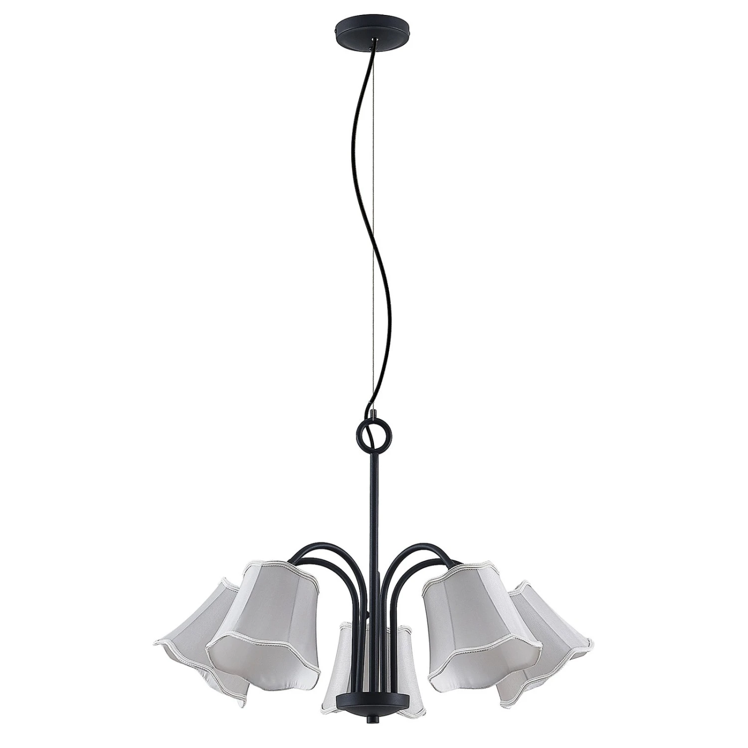 Lucande Binta Hängelampe, Fünfflammig, Silbergrau 5 Lucande Binta Hängelampe, Fünfflammig, Silbergrau – Bild 3
