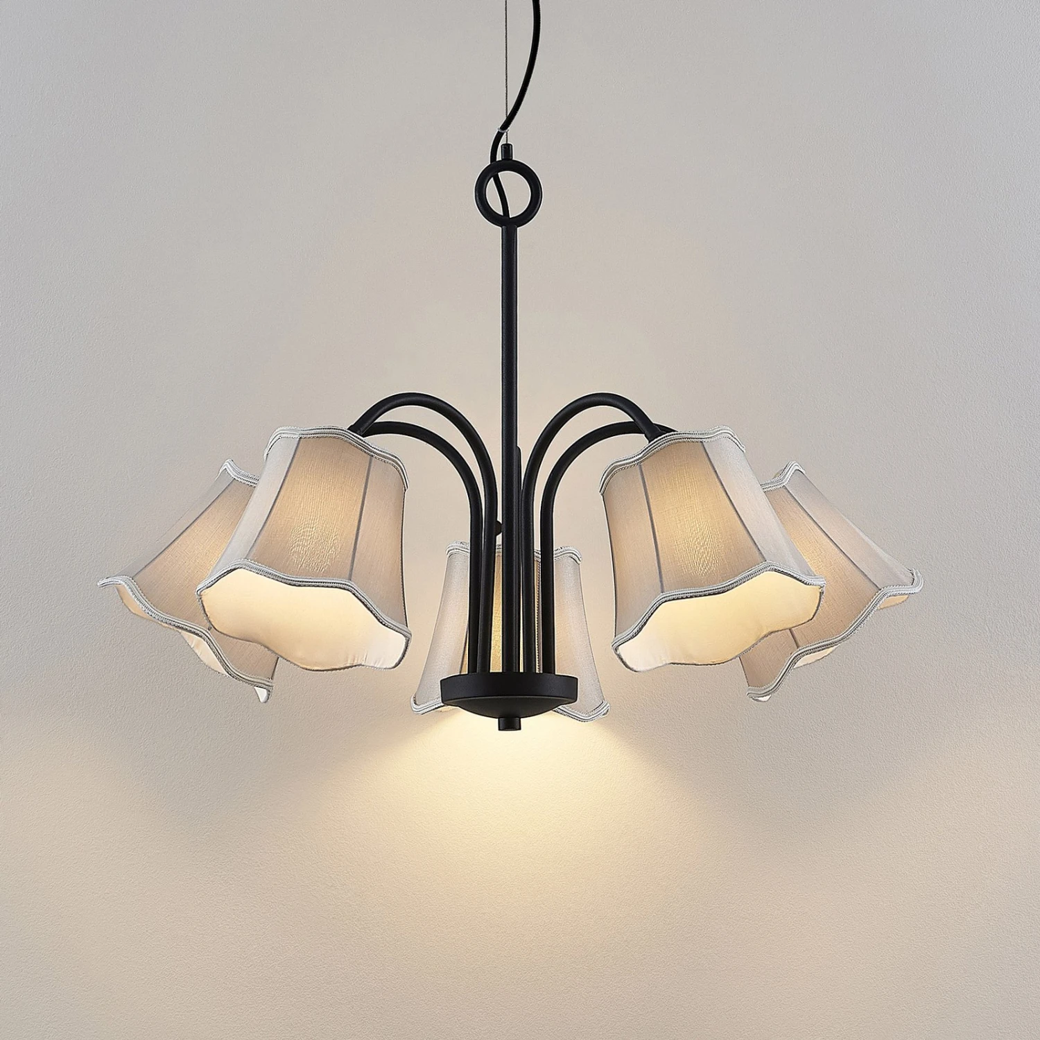 Lucande Binta Hängelampe, Fünfflammig, Silbergrau 7 Lucande Binta Hängelampe, Fünfflammig, Silbergrau – Bild 5