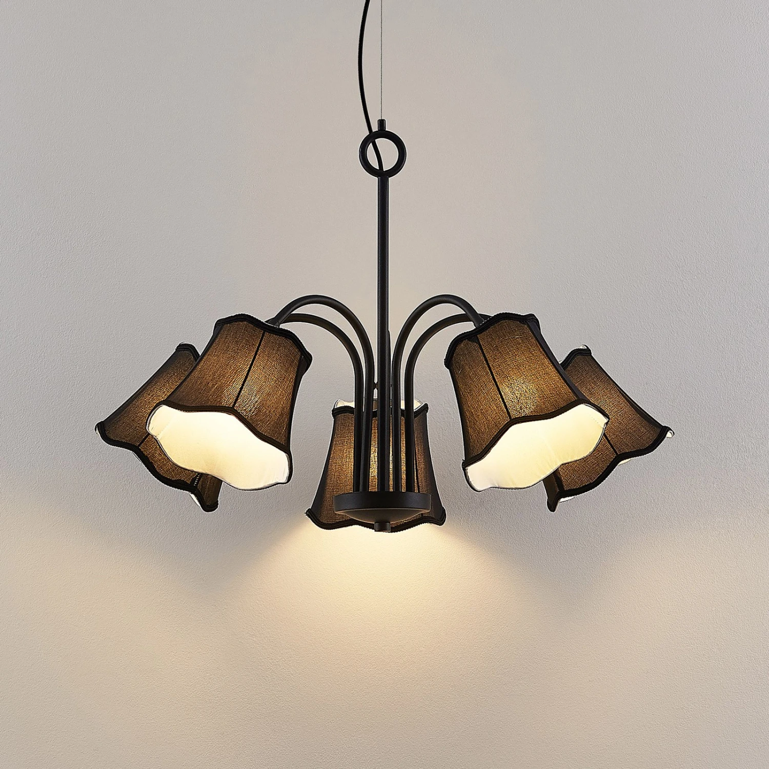 Lucande Binta Hängelampe, Fünfflammig, Schwarz 7 Lucande Binta Hängelampe, Fünfflammig, Schwarz – Bild 5