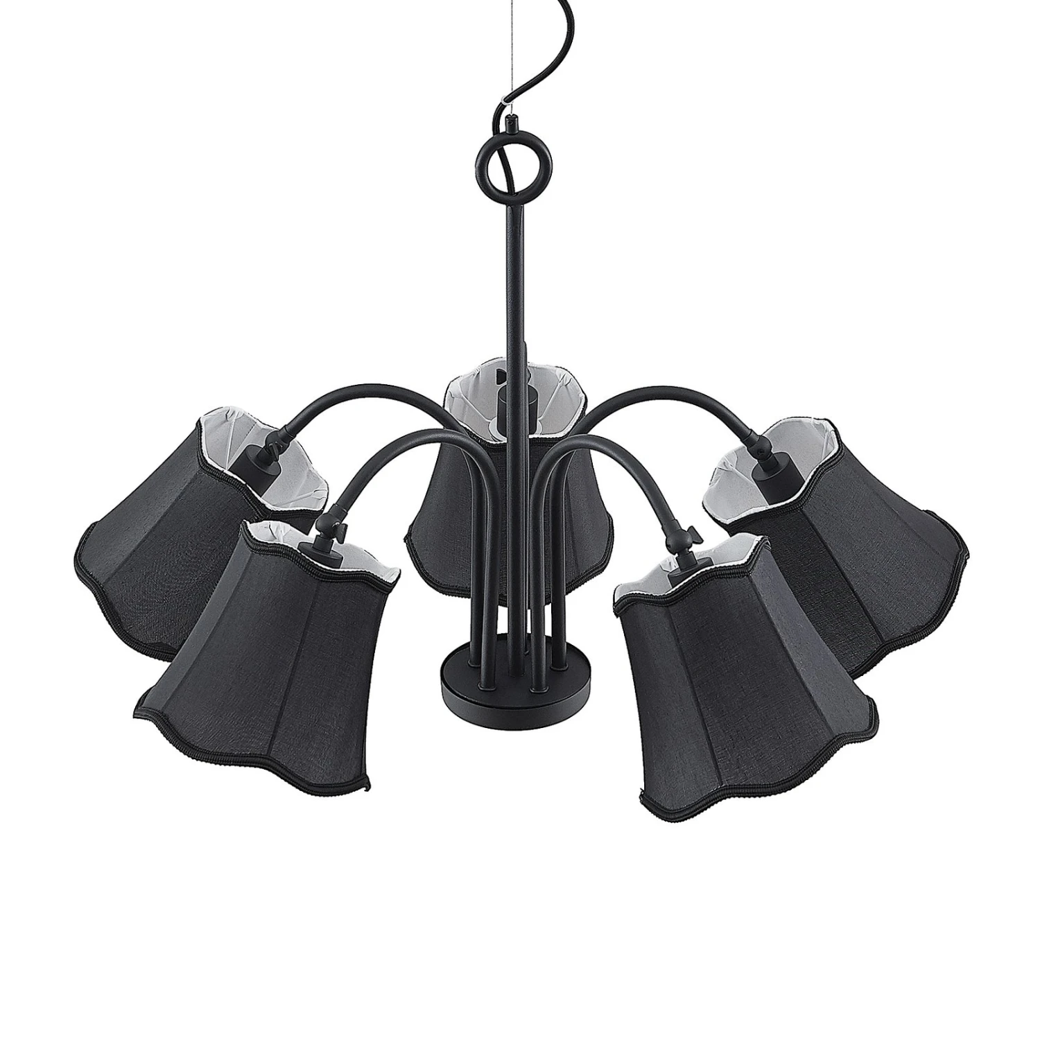 Lucande Binta Hängelampe, Fünfflammig, Schwarz 8 Lucande Binta Hängelampe, Fünfflammig, Schwarz – Bild 6