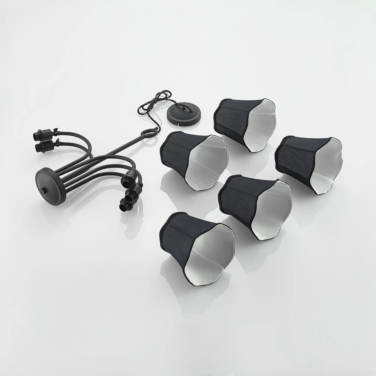 Lucande Binta Hängelampe, Fünfflammig, Schwarz 11 Lucande Binta Hängelampe, Fünfflammig, Schwarz – Bild 9