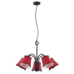 Lucande Binta Hängelampe, Fünfflammig, Rostrot -Lucande 9639465 2