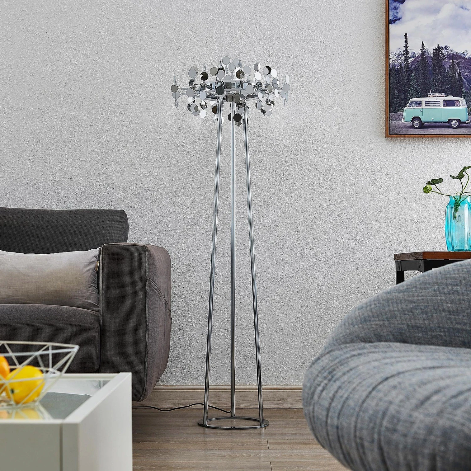 Lucande Glimmo LED-Stehleuchte, Chrom 4 Lucande Glimmo LED-Stehleuchte, Chrom – Bild 2