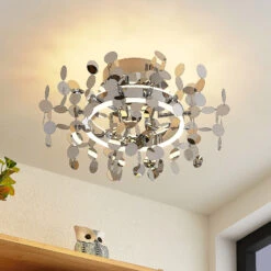 Lucande Glimmo LED-Deckenleuchte, Chrom -Lucande 9639493 1