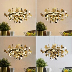 Lucande Glimmo LED-Pendelleuchte, Schwarz, Messing -Lucande 9639496 2