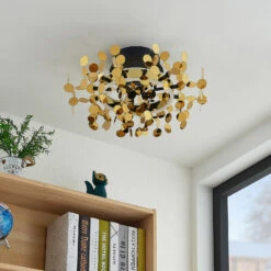 Lucande Glimmo LED-Deckenleuchte, Schwarz, Messing 13 Lucande Glimmo LED-Deckenleuchte, Schwarz, Messing -Lucande 9639497 2