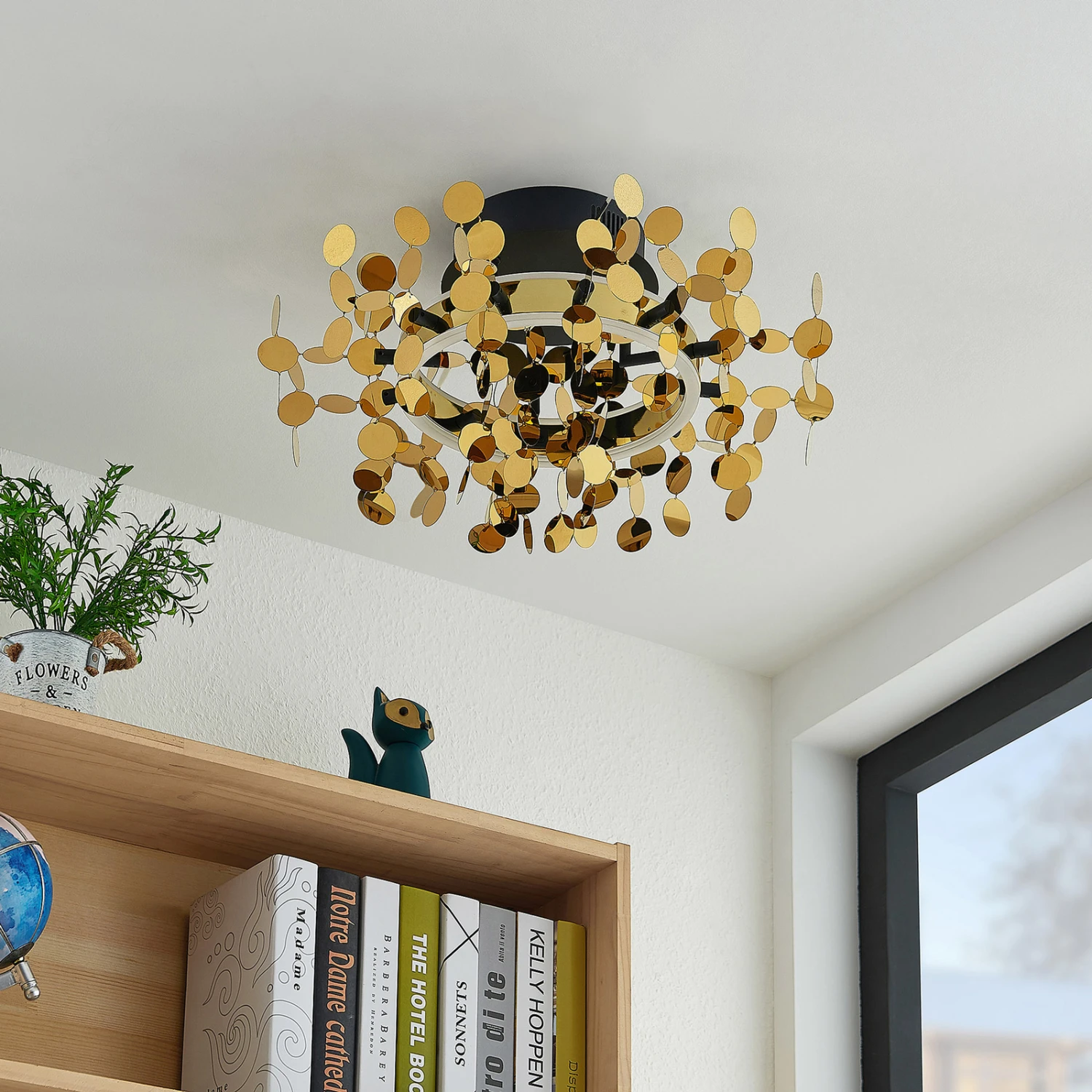 Lucande Glimmo LED-Deckenleuchte, Schwarz, Messing 5 Lucande Glimmo LED-Deckenleuchte, Schwarz, Messing – Bild 3