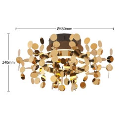 Lucande Glimmo LED-Deckenleuchte, Schwarz, Messing 15 Lucande Glimmo LED-Deckenleuchte, Schwarz, Messing -Lucande 9639497 4