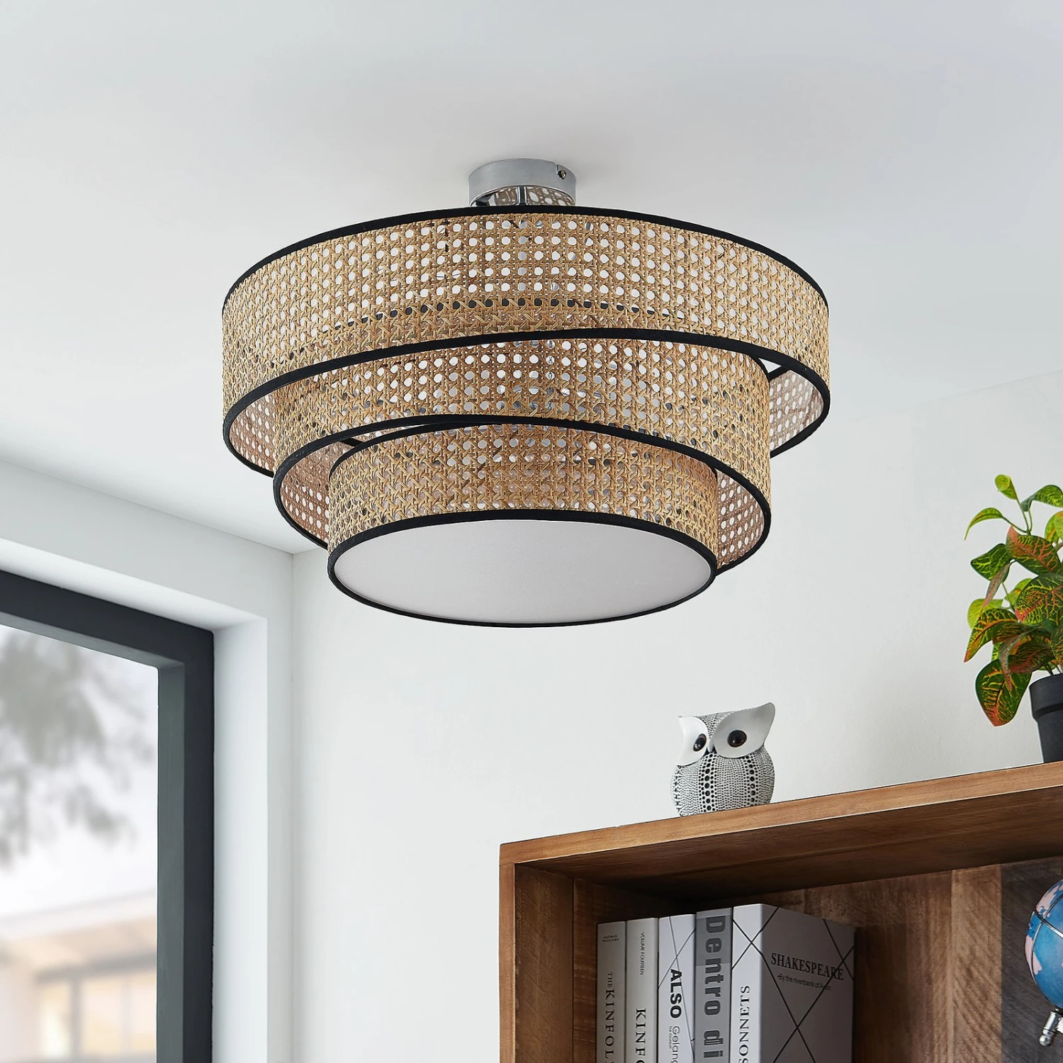 Lucande Elowen Deckenleuchte, Rattangeflecht 5 Lucande Elowen Deckenleuchte, Rattangeflecht – Bild 3