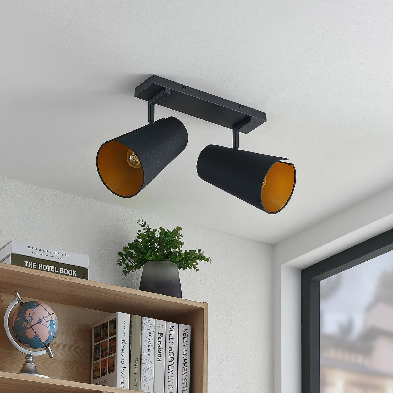 Lucande Kemoni Wandleuchte, Zweiflammig 4 Lucande Kemoni Wandleuchte, Zweiflammig – Bild 2