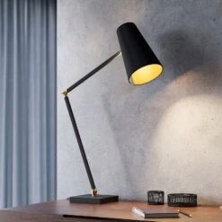 Lucande Kemoni Tischleuchte Mit Textilschirm