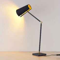 Lucande Kemoni Tischleuchte Mit Textilschirm -Lucande 9639546 5