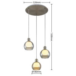 Lucande Kaiya Hängeleuchte, 3fl, Ø 18 Cm, Rund 14 Lucande Kaiya Hängeleuchte, 3fl, Ø 18 Cm, Rund -Lucande 9639567 3