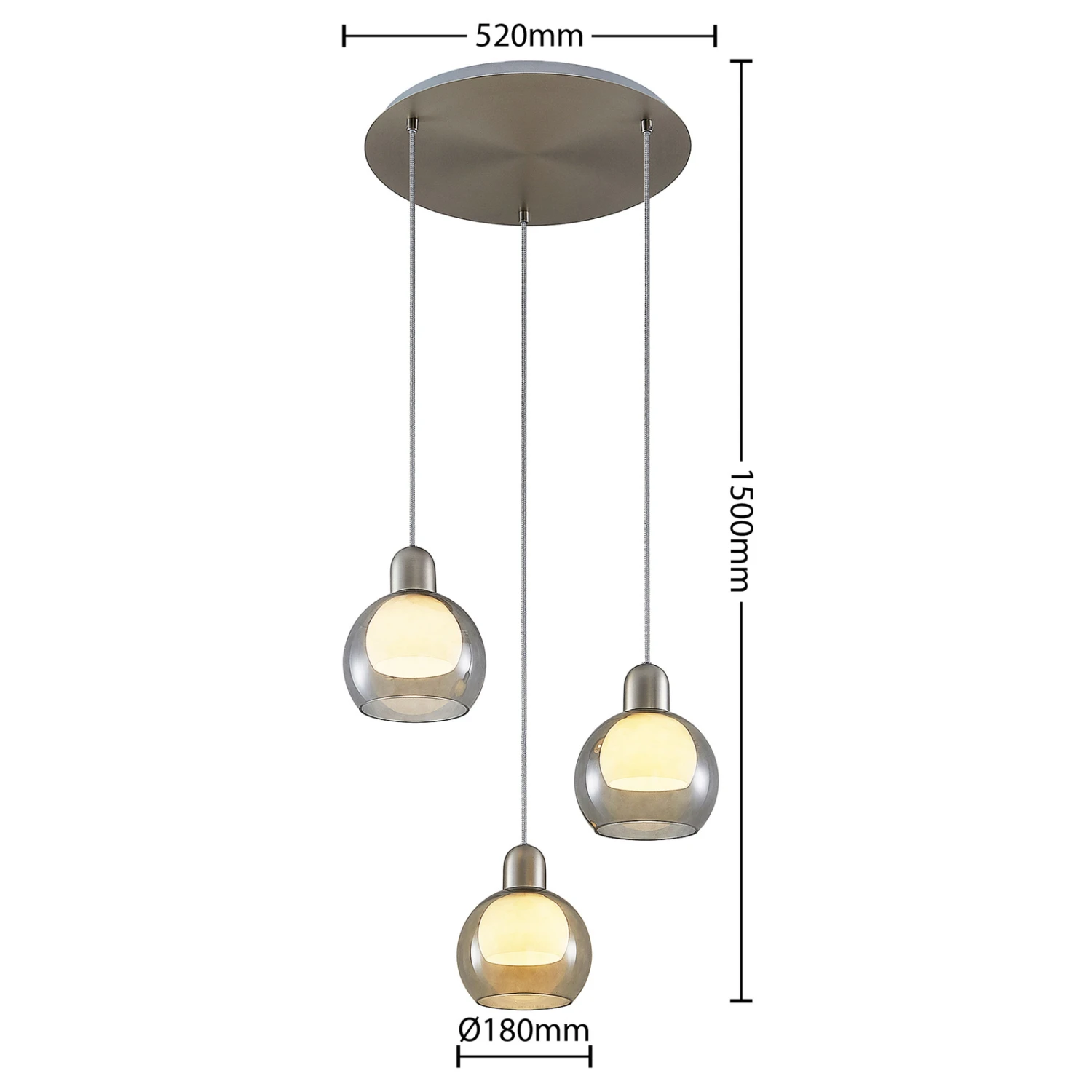 Lucande Kaiya Hängeleuchte, 3fl, Ø 18 Cm, Rund 6 Lucande Kaiya Hängeleuchte, 3fl, Ø 18 Cm, Rund – Bild 4