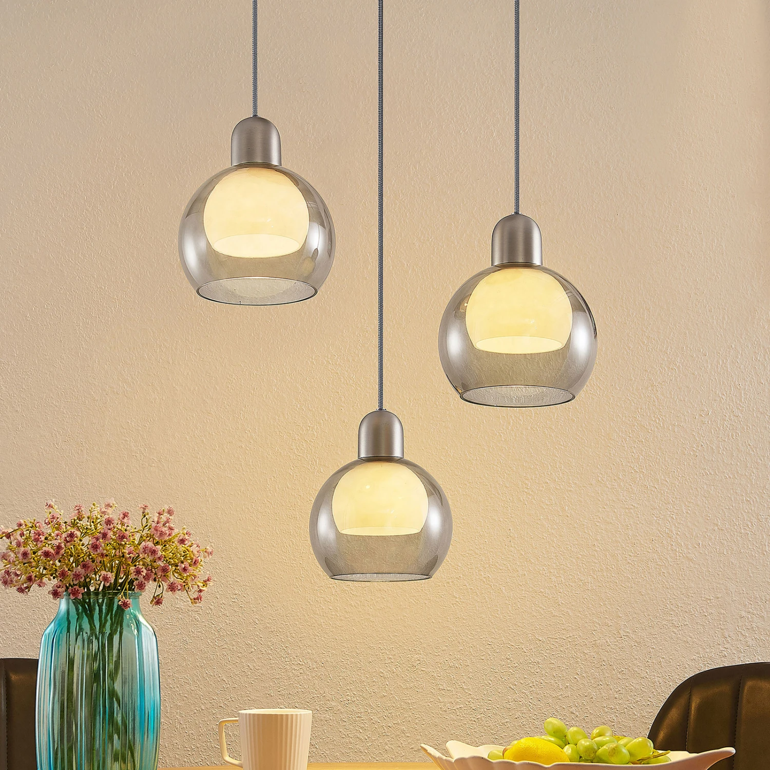 Lucande Kaiya Hängeleuchte, 3fl, Ø 18 Cm, Rund 3 Lucande Kaiya Hängeleuchte, 3fl, Ø 18 Cm, Rund