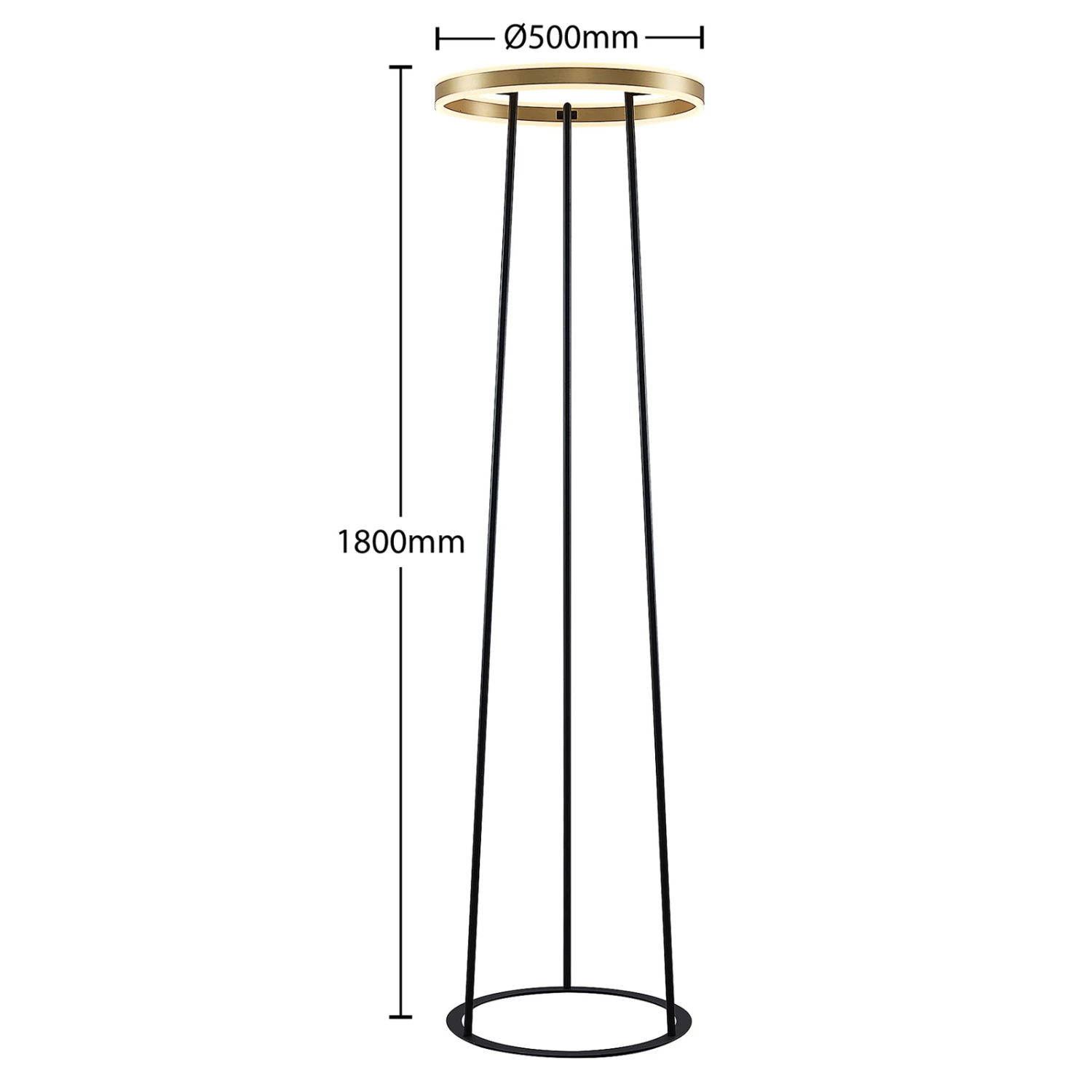 Lucande Seppe LED-Stehleuchte, Ø 50 Cm, Messing 7 Lucande Seppe LED-Stehleuchte, Ø 50 Cm, Messing – Bild 5