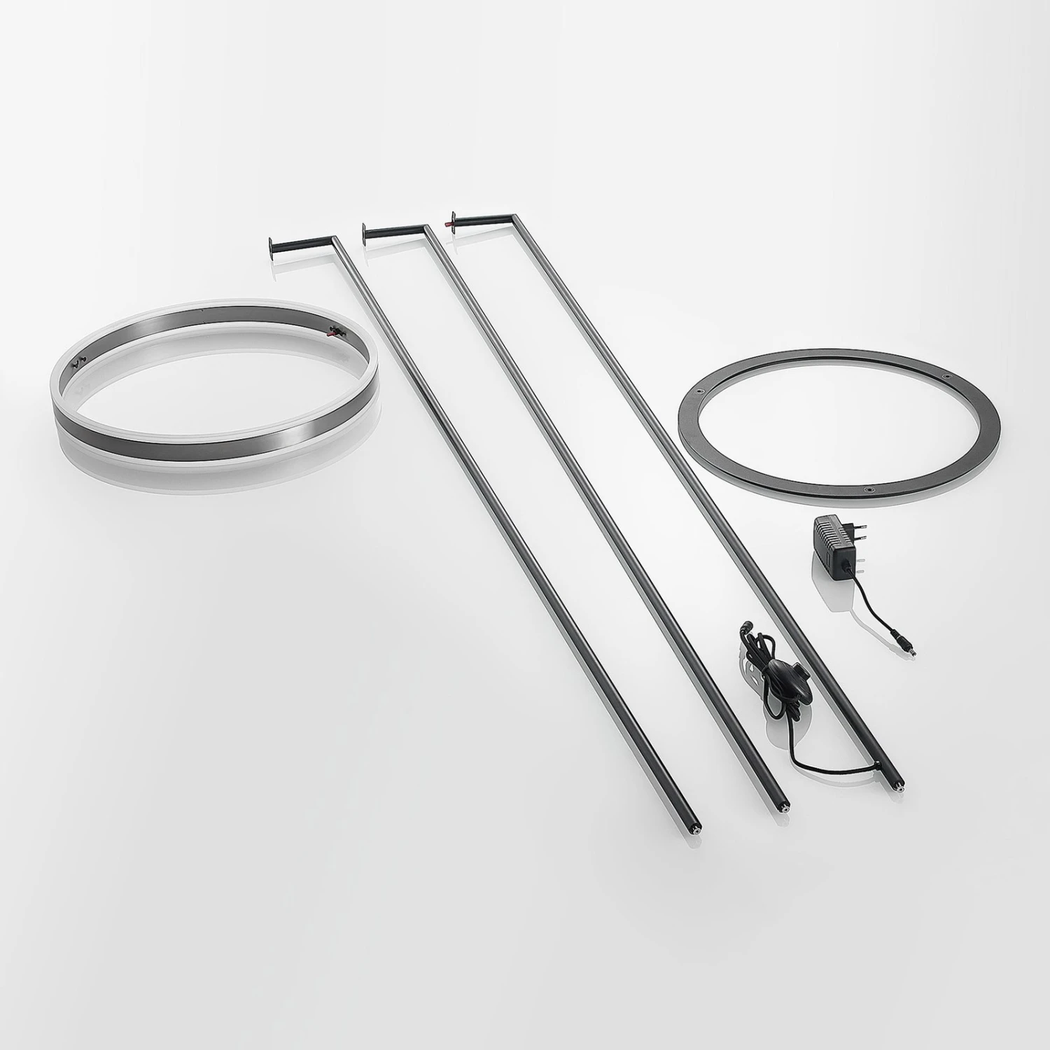 Lucande Seppe LED-Stehleuchte, Ø 50 Cm, Nickel 11 Lucande Seppe LED-Stehleuchte, Ø 50 Cm, Nickel – Bild 9