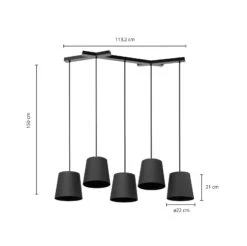 Lucande Thamila Hängeleuchte, Schwarz, Eisen 15 Lucande Thamila Hängeleuchte, Schwarz, Eisen -Lucande 9639621 4