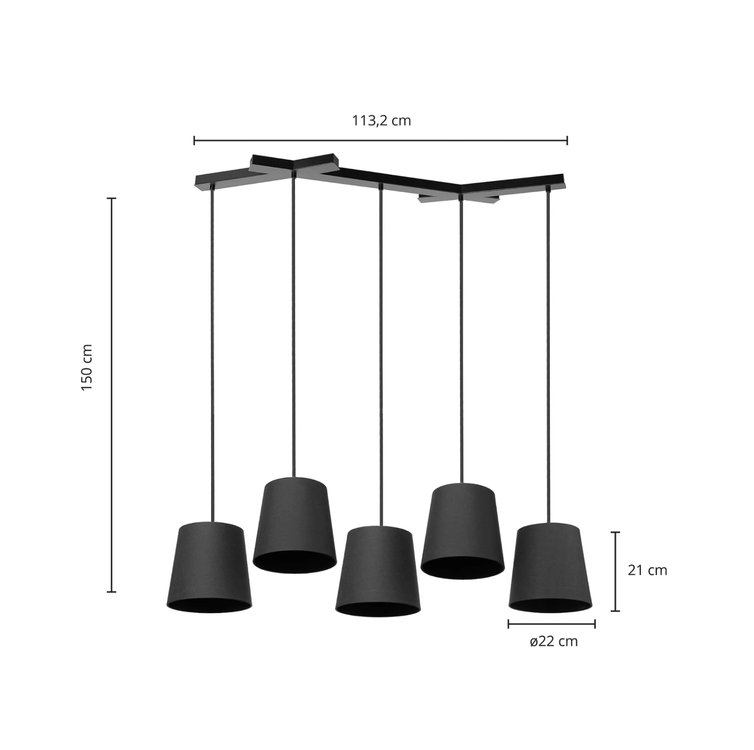Lucande Thamila Hängeleuchte, Schwarz, Eisen 7 Lucande Thamila Hängeleuchte, Schwarz, Eisen – Bild 5