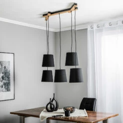 Lucande Thamila Hängeleuchte, Schwarz, Eiche 13 Lucande Thamila Hängeleuchte, Schwarz, Eiche -Lucande 9639622 2