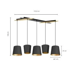 Lucande Thamila Hängeleuchte, Schwarz, Gold, Eisen 15 Lucande Thamila Hängeleuchte, Schwarz, Gold, Eisen -Lucande 9639624 4