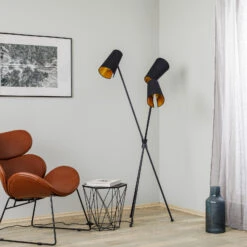 Lucande Coleris Stehleuchte, Dreiflammig, Textil -Lucande 9639628 2