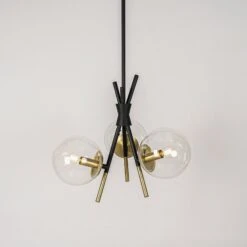 Lucande Sotiana Hängelampe, 3-fl., Rund, Messing -Lucande 9639634 5