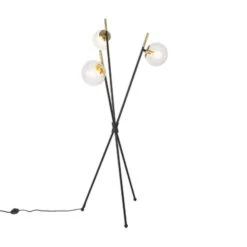 Lucande Sotiana Stehleuchte, 3 Glaskugeln, Messing 12 Lucande Sotiana Stehleuchte, 3 Glaskugeln, Messing -Lucande 9639635 2