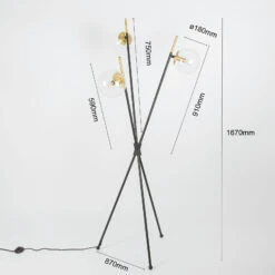 Lucande Sotiana Stehleuchte, 3 Glaskugeln, Messing 13 Lucande Sotiana Stehleuchte, 3 Glaskugeln, Messing -Lucande 9639635 3