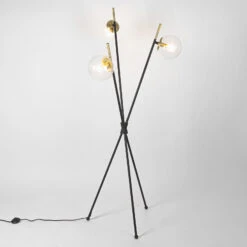 Lucande Sotiana Stehleuchte, 3 Glaskugeln, Messing 14 Lucande Sotiana Stehleuchte, 3 Glaskugeln, Messing -Lucande 9639635 4