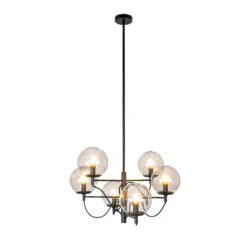 Lucande Sotiana Hängelampe, 6 Glaskugeln, Schwarz -Lucande 9639642 2