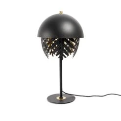 Lucande Aparas Tischlampe Blattoptik, Schwarz-gold -Lucande 9639646 2