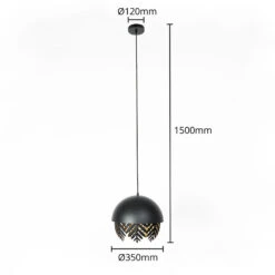 Lucande Aparas Hängelampe Blattoptik, 1-fl., 35 Cm -Lucande 9639647 3