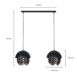 Lucande Aparas Hängelampe Blattoptik, Zweiflammig -Lucande 9639648 4