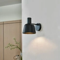 Lucande Servan Wandlampe Aus Schwarzem Eisen