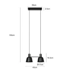 Lucande Servan Hängeleuchte, Schwarz, Zweiflammig -Lucande 9639672 3