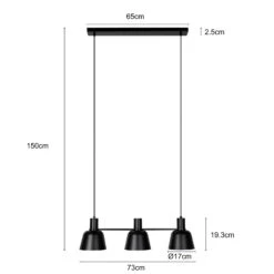 Lucande Servan Hängeleuchte, Schwarz, Dreiflammig -Lucande 9639673 3