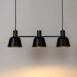 Lucande Servan Hängeleuchte, Schwarz, Dreiflammig -Lucande 9639673 4