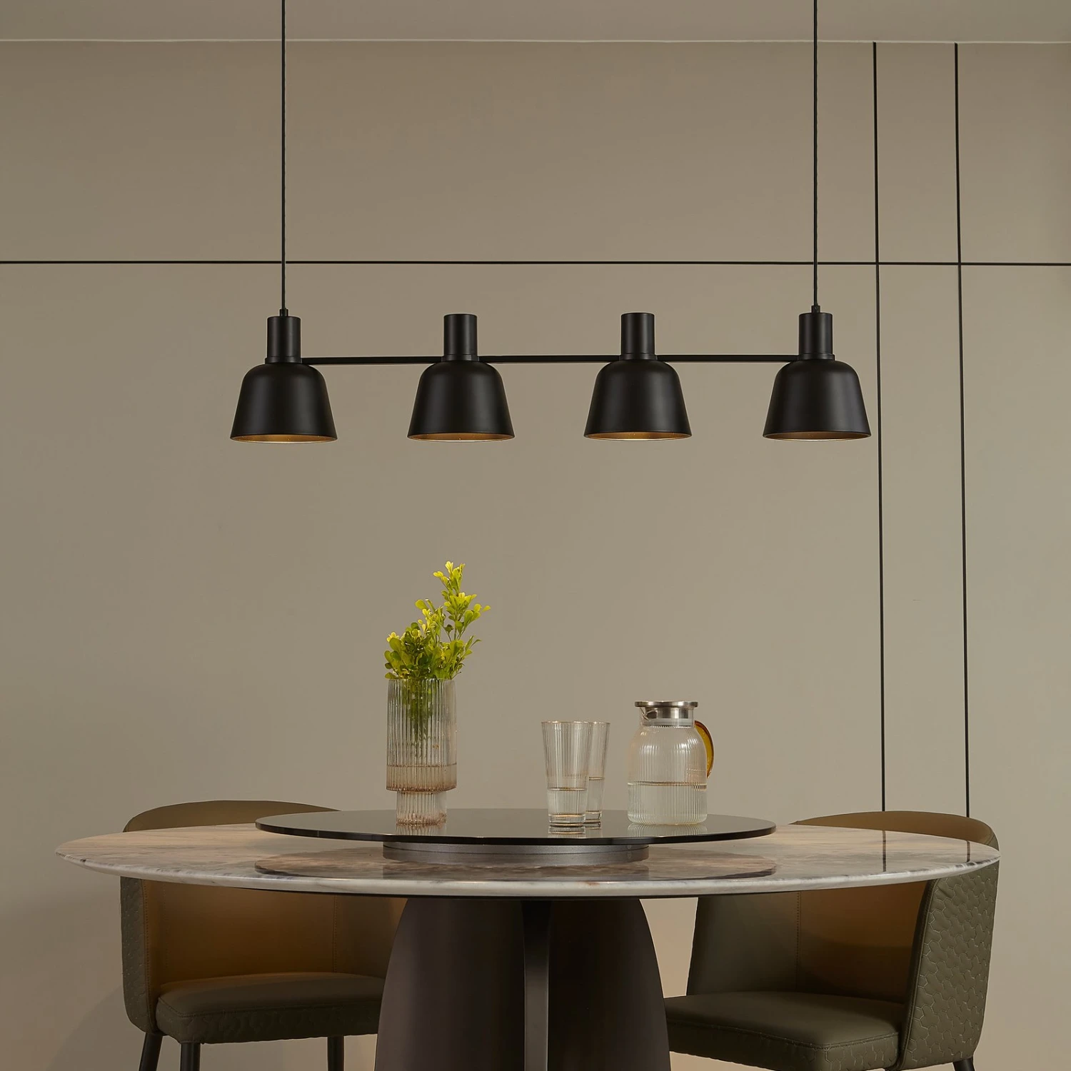 Lucande Servan Hängeleuchte, Schwarz, Vierflammig 3 Lucande Servan Hängeleuchte, Schwarz, Vierflammig