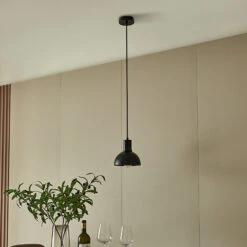 Lucande Mostrid Hängelampe, Schwarz, Einflammig -Lucande 9639678 1