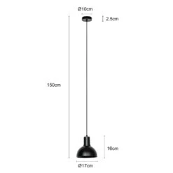 Lucande Mostrid Hängelampe, Schwarz, Einflammig -Lucande 9639678 3