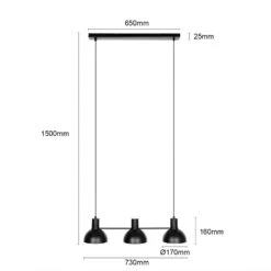 Lucande Mostrid Hängelampe, Schwarz, Dreiflammig -Lucande 9639680 3