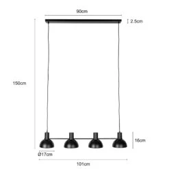 Lucande Mostrid Hängelampe, Schwarz, Vierflammig 13 Lucande Mostrid Hängelampe, Schwarz, Vierflammig -Lucande 9639681 3