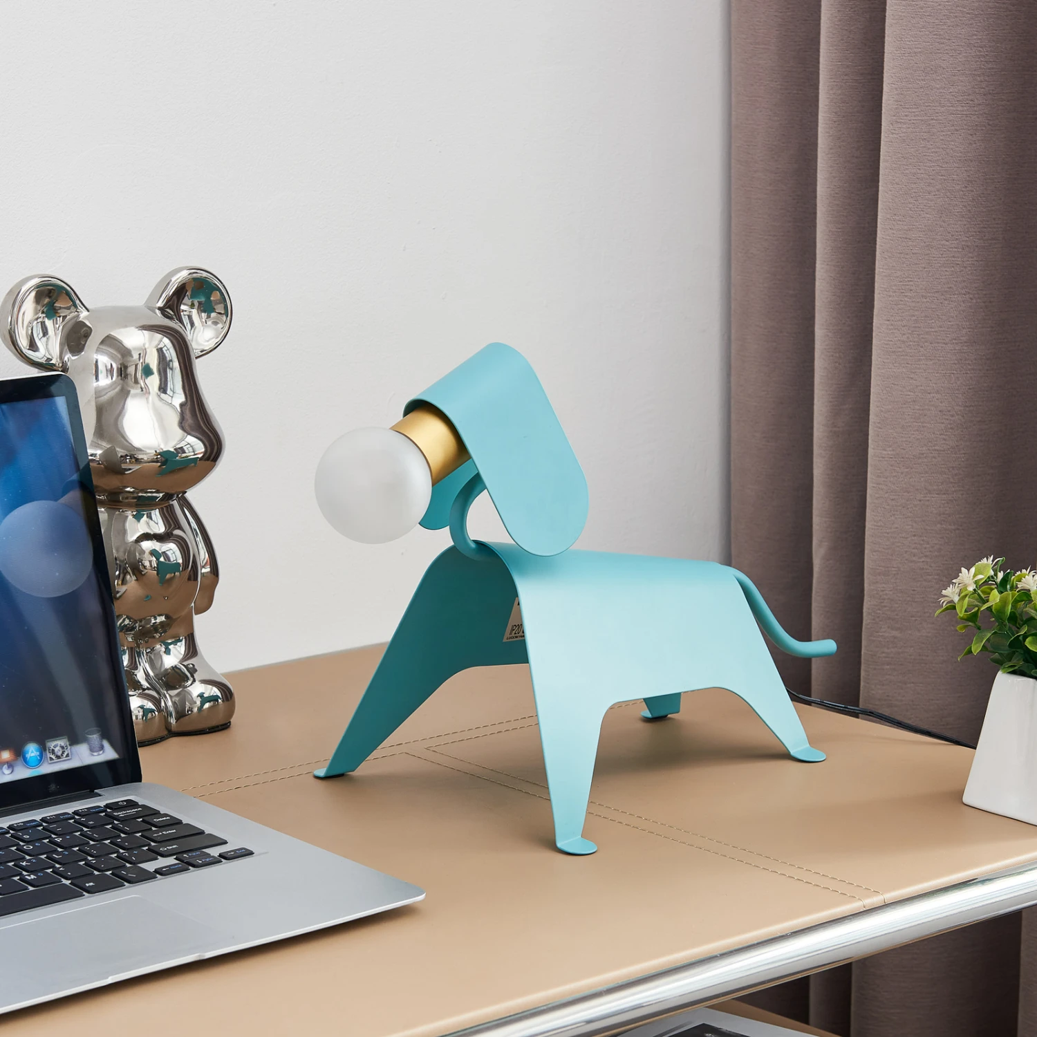 Lucande Idalina LED-Tischlampe, Hund, Hellblau 3 Lucande Idalina LED-Tischlampe, Hund, Hellblau