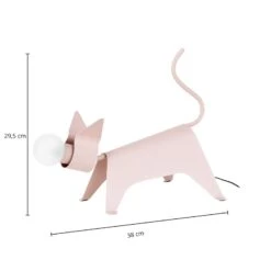 Lucande Idalina LED-Tischlampe, Katze, Rosa -Lucande 9639747 3