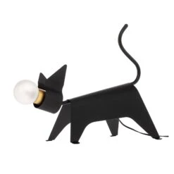 Lucande Idalina LED-Tischlampe, Katze, Schwarz -Lucande 9639748 3